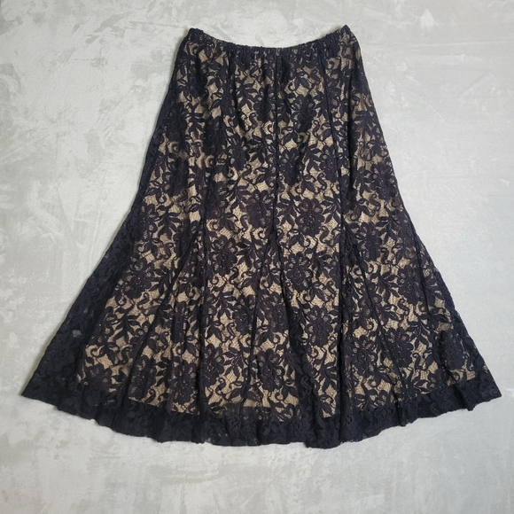 Y2K Black Lace Whimsigoth Maxi Skirt Medium - Picture 2 of 10